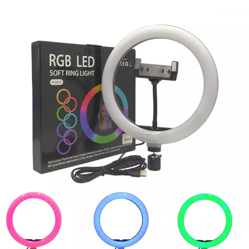 Ring Light Led Circular Iluminador Portátil Tripe 2,10m 110V/220V 26 cm