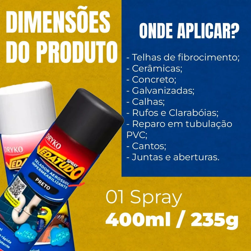 Spray  Impermeabilizante Liquído Vedex Pro - Pague 3 leve 6