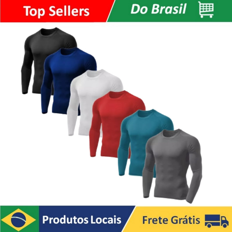 Camiseta de proteção solar térmica de compressão segunda pele tecido gelado UV 50 + várias cores  unissex masculino fem