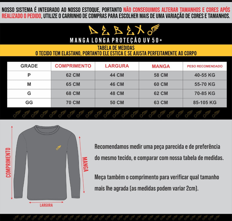 Chega Em 4 dias - Camiseta de Proteção Solar  UV 50 Unissex + Várias Cores -